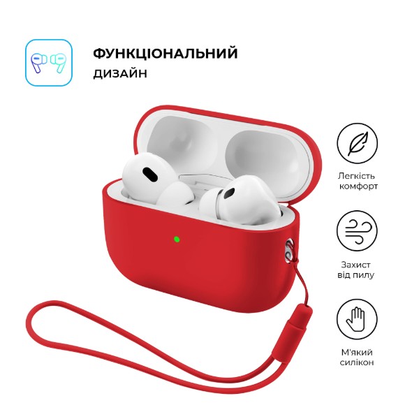 Фото - Чехол для наушников Armorstandart Silicone Case with straps for Apple AirPods Pro 3 Red (ARM91285)